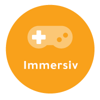 Videospiel-Controller mit "immersiv" darunter, was ein Prinzip ist, das die besten Arten von Führungstrainings verkörpern sollten