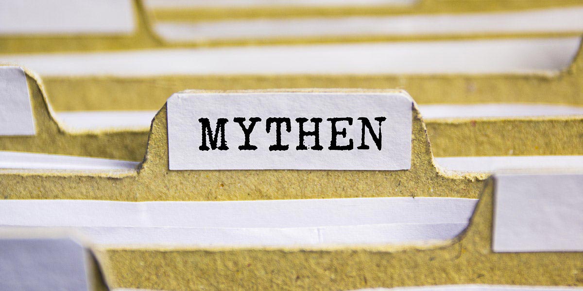 Mythen Aktenordner über unbewusste Vorurteile am Arbeitsplatz