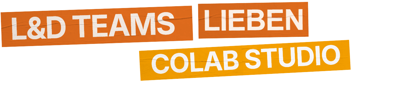 Banner mit der Aufschrift: L&D-Teams lieben CoLab Studio